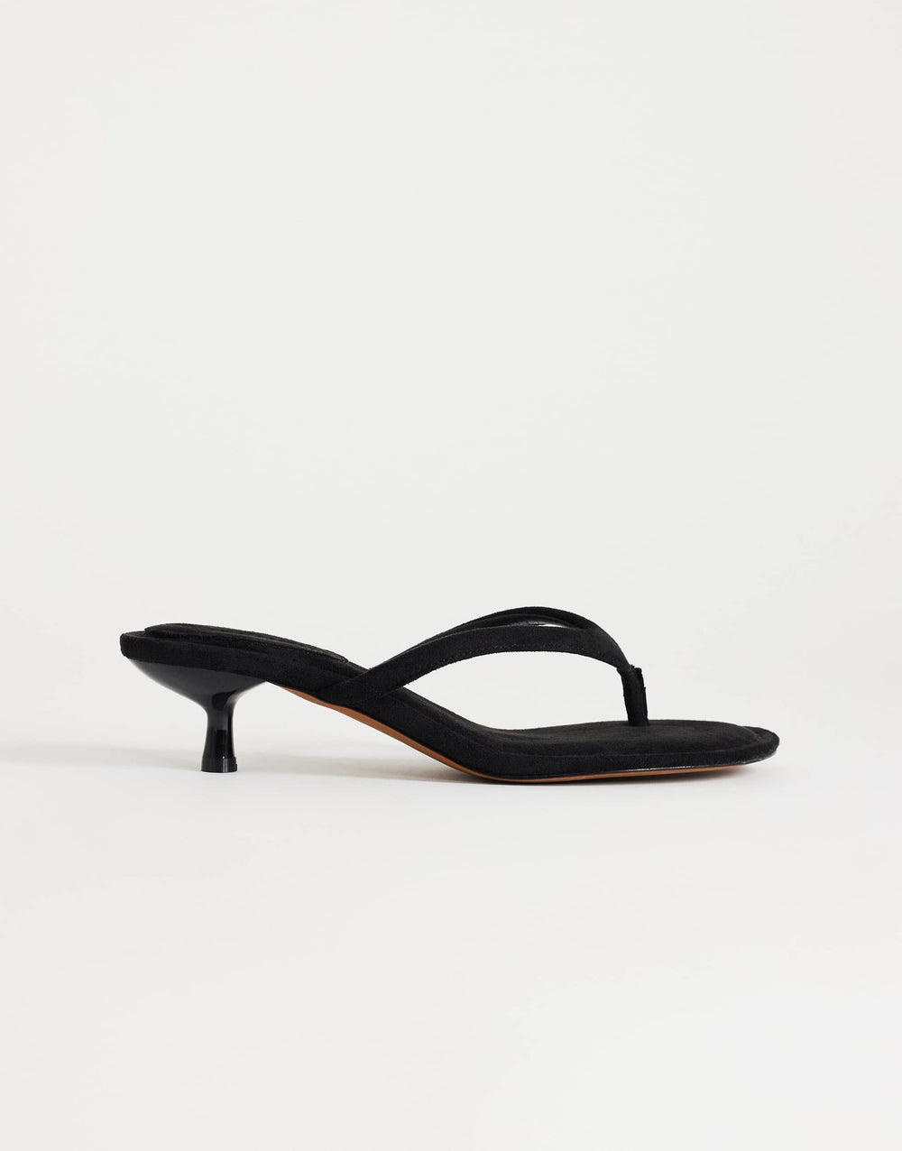 Topshop Axel Zehensteg-Sandalette mit mittlerem Absatz aus schwarzem Kunstleder