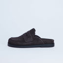 Topshop Addie real suede mule loafer in chocolate