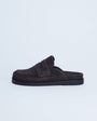 Topshop Addie real suede mule loafer in chocolate