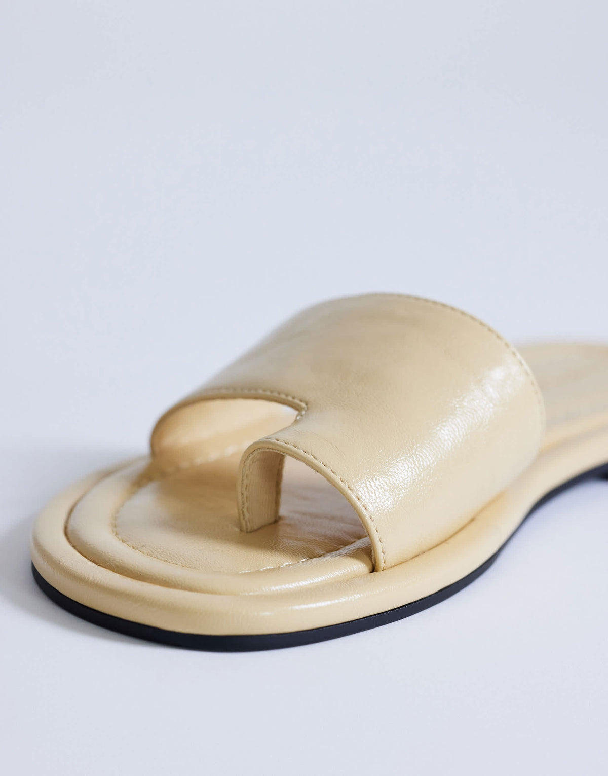 Topshop Sandra flat sandal mule in buttermilk