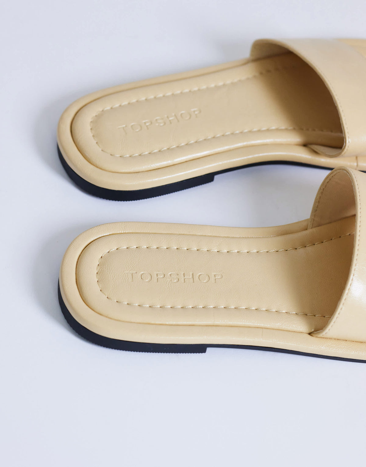 Topshop Sandra flat sandal mule in buttermilk