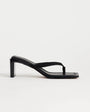 Topshop Sadie toe thong mid heel in black