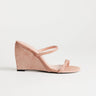 Topshop Abi strappy wedge heel in pink hair on real leather