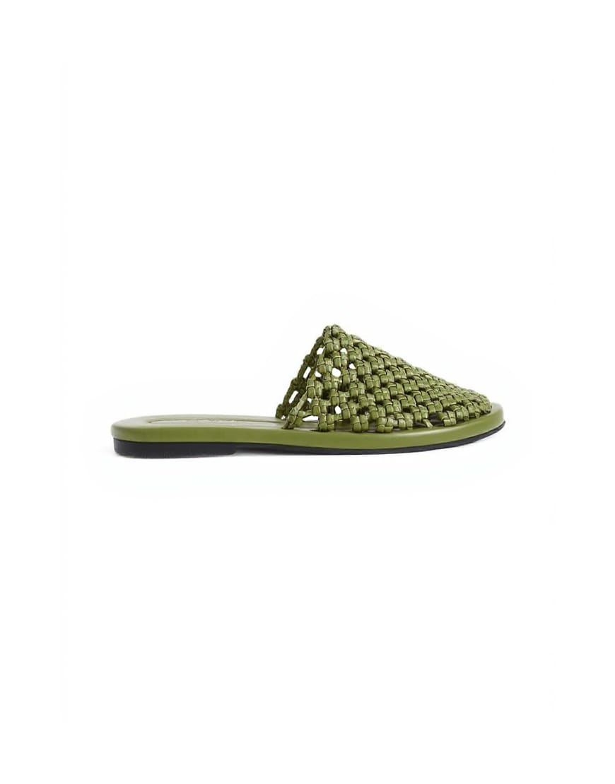 Topshop Bibi woven mule in olive