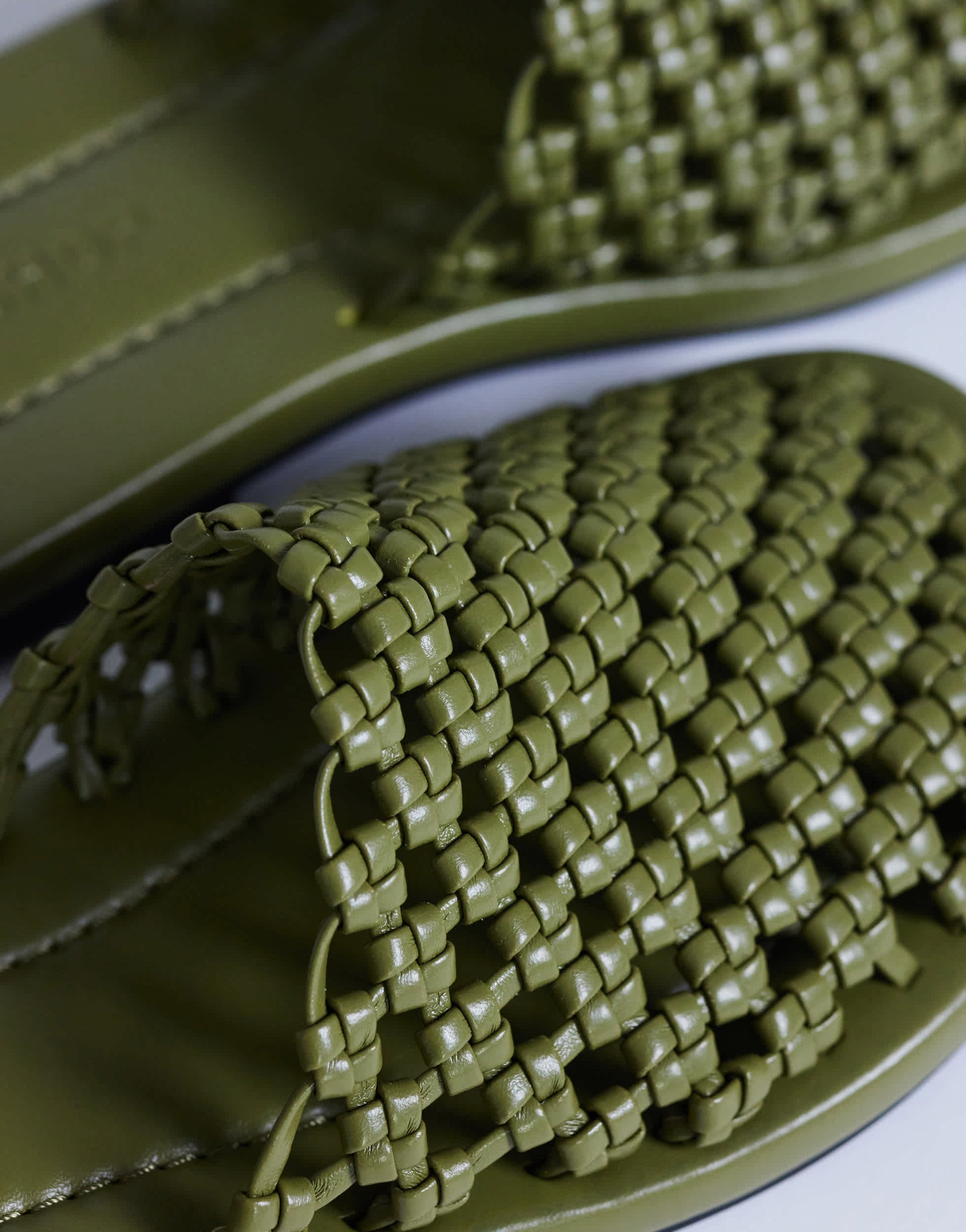 Topshop Bibi woven mule in olive