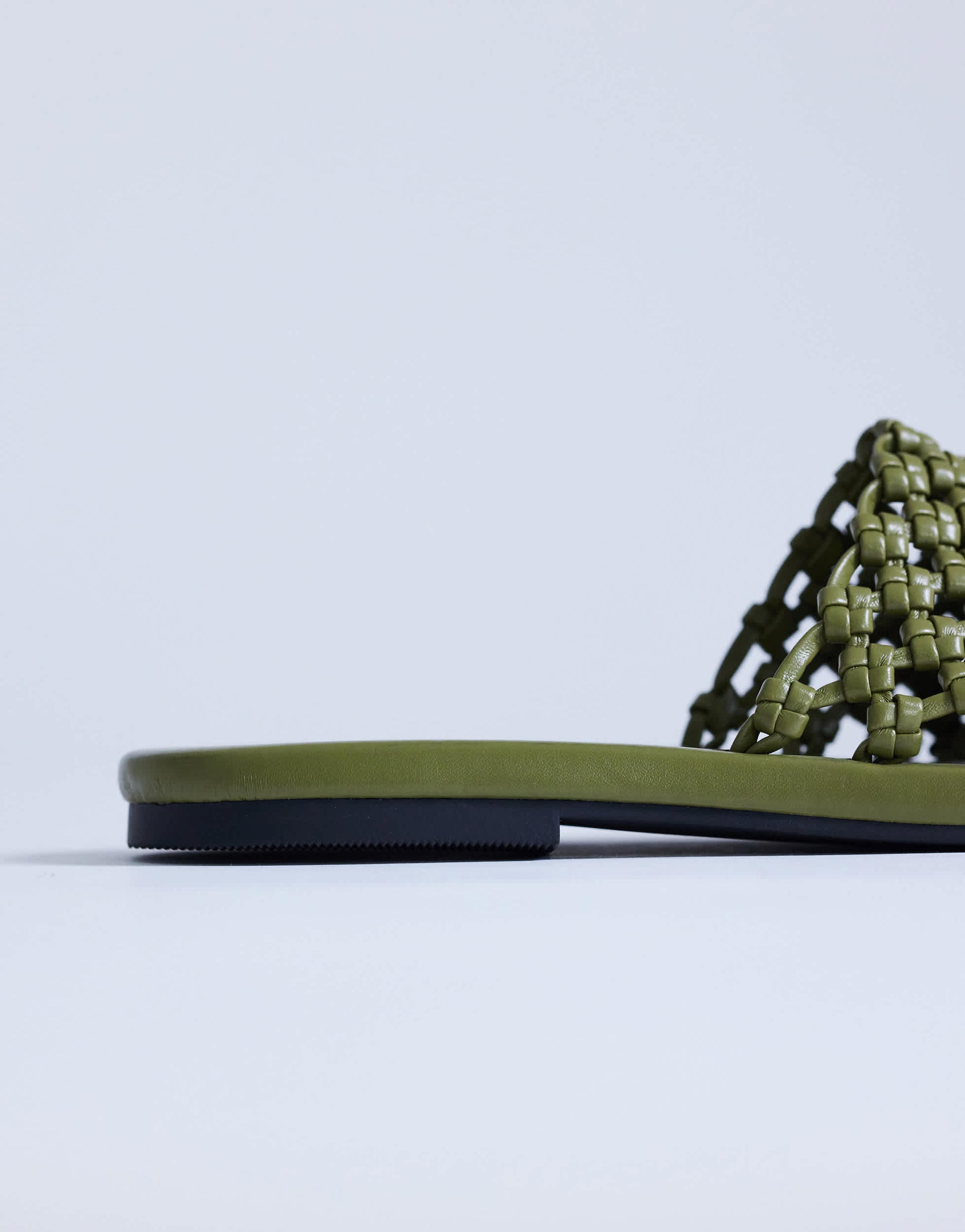 Topshop Bibi woven mule in olive