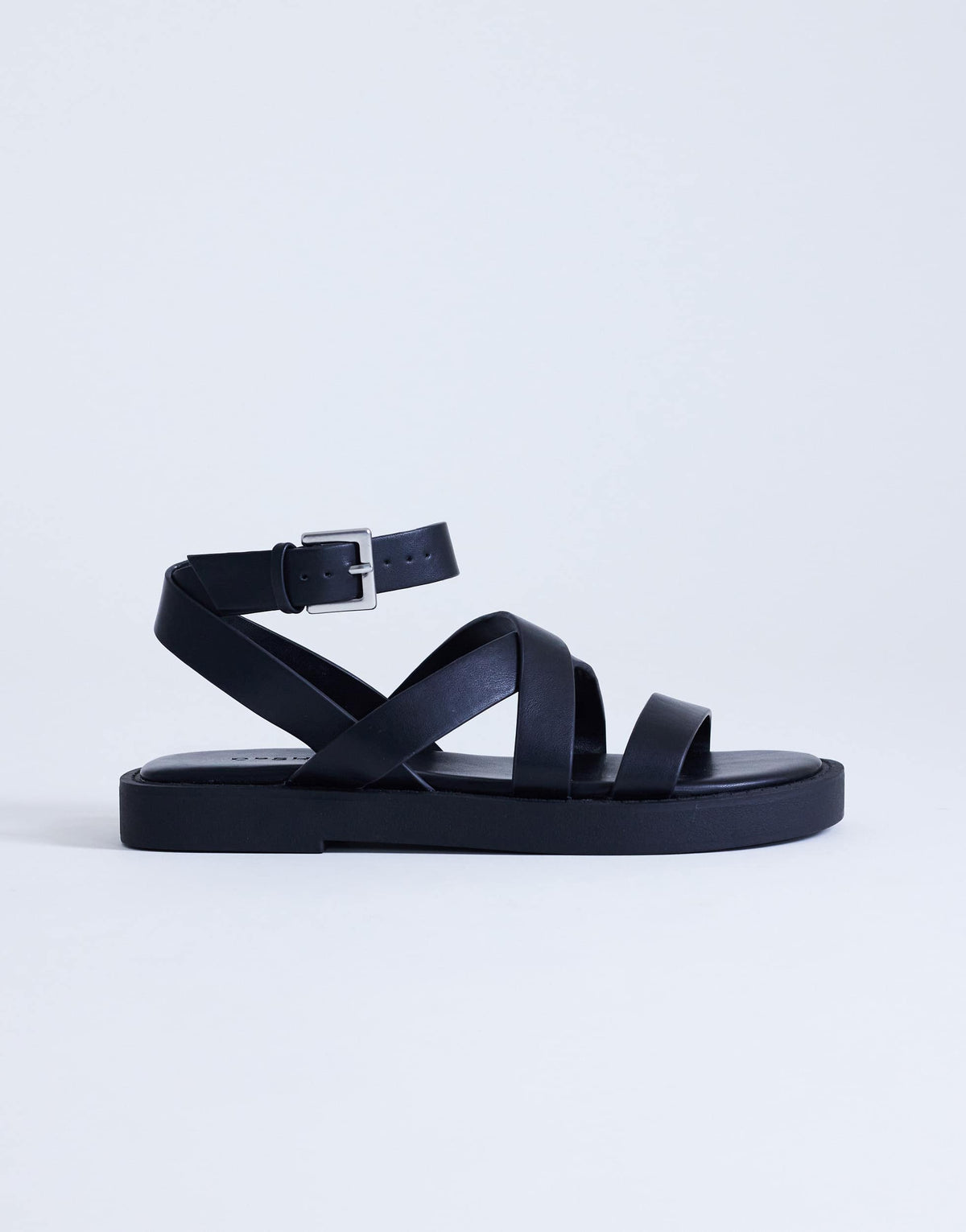 Topshop Sasha strappy flat sandal in black
