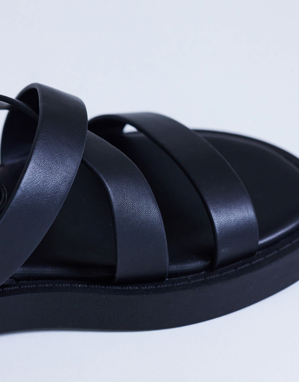 Topshop Sasha strappy flat sandal in black