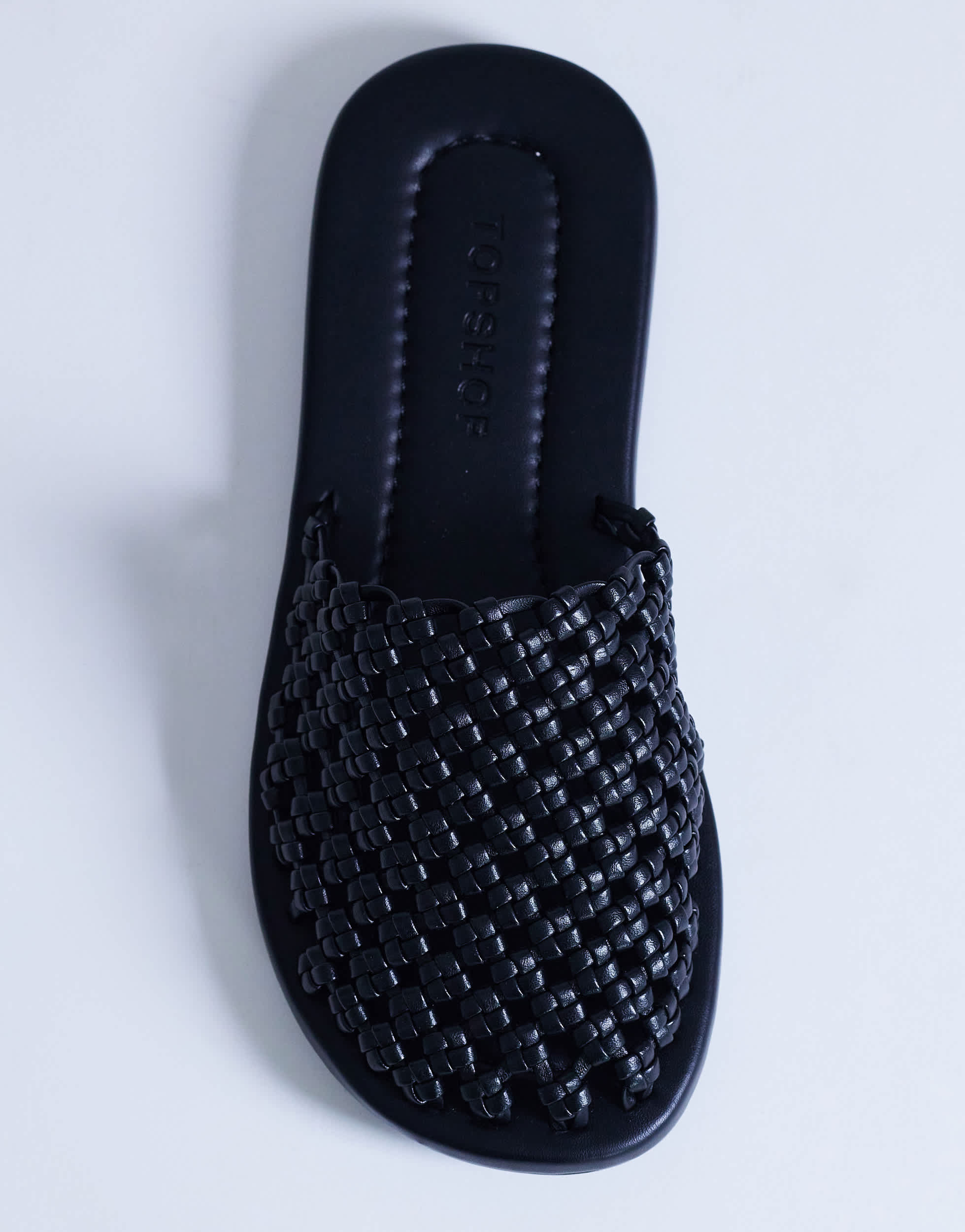 Topshop Bibi woven mule in black
