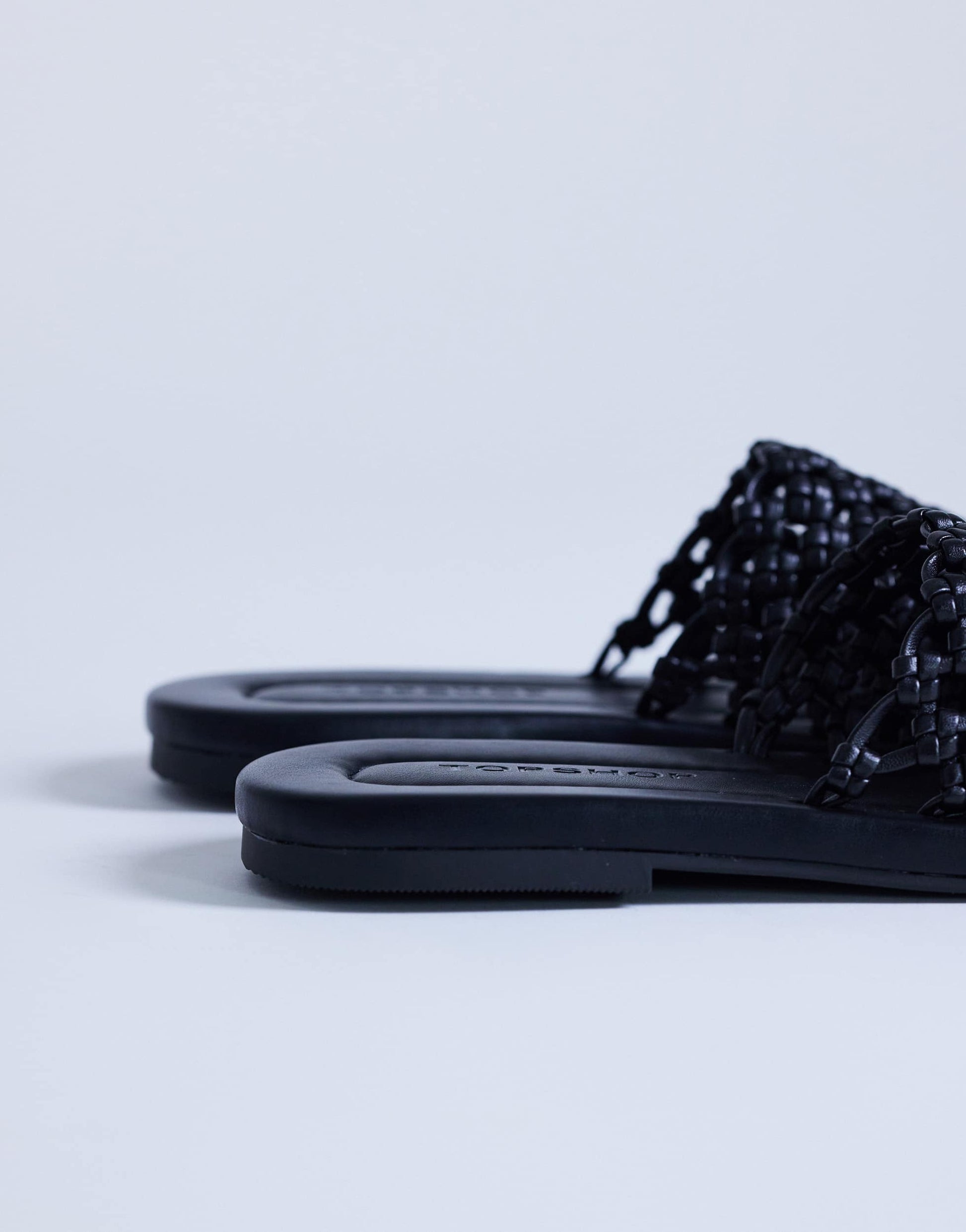 Topshop Bibi woven mule in black