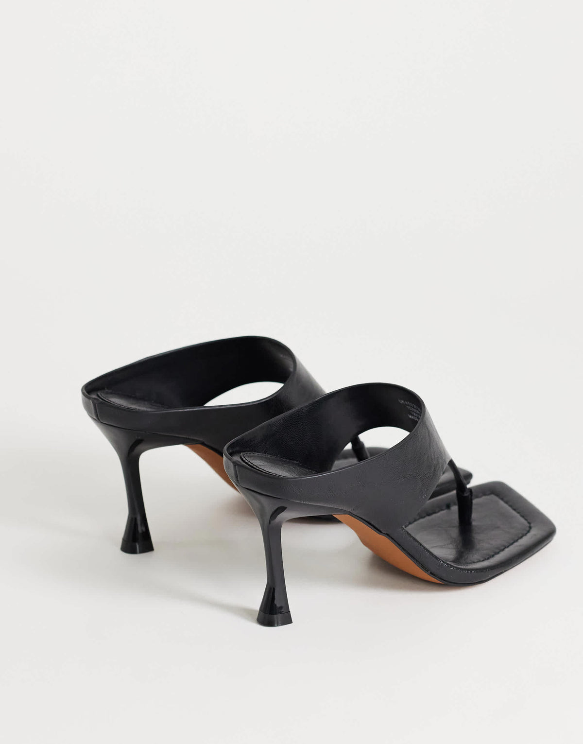 Topshop Elodie toe thong mid heeled mule in black