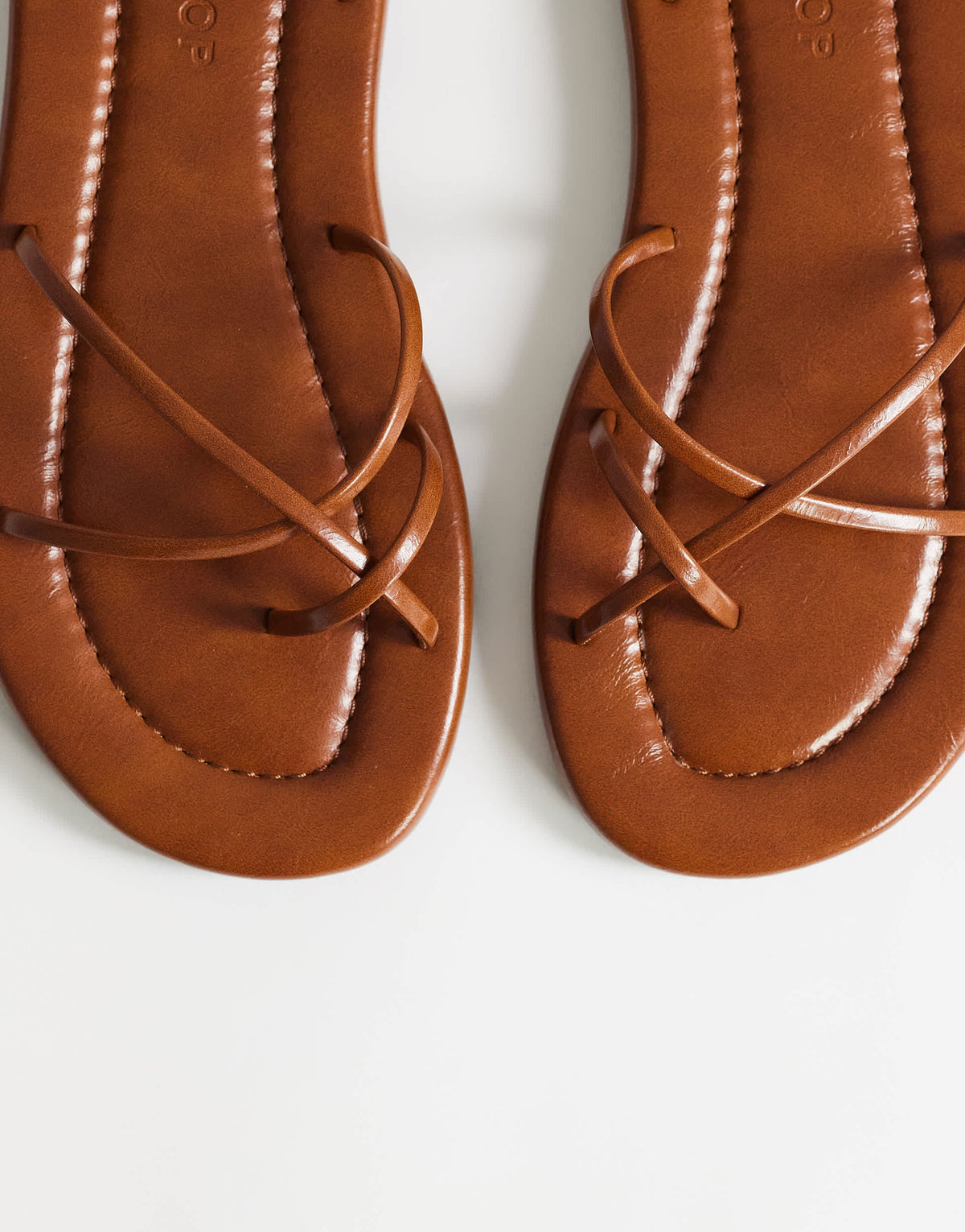 Topshop Emma strappy flat sandal in tan