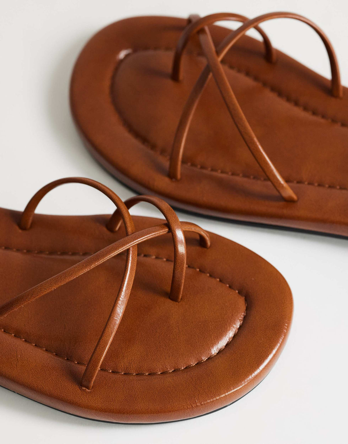 Topshop Emma strappy flat sandal in tan