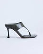 Topshop Elodie toe thong heeled mule in khaki