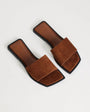 Topshop Sara real suede mule flat sandal in tan