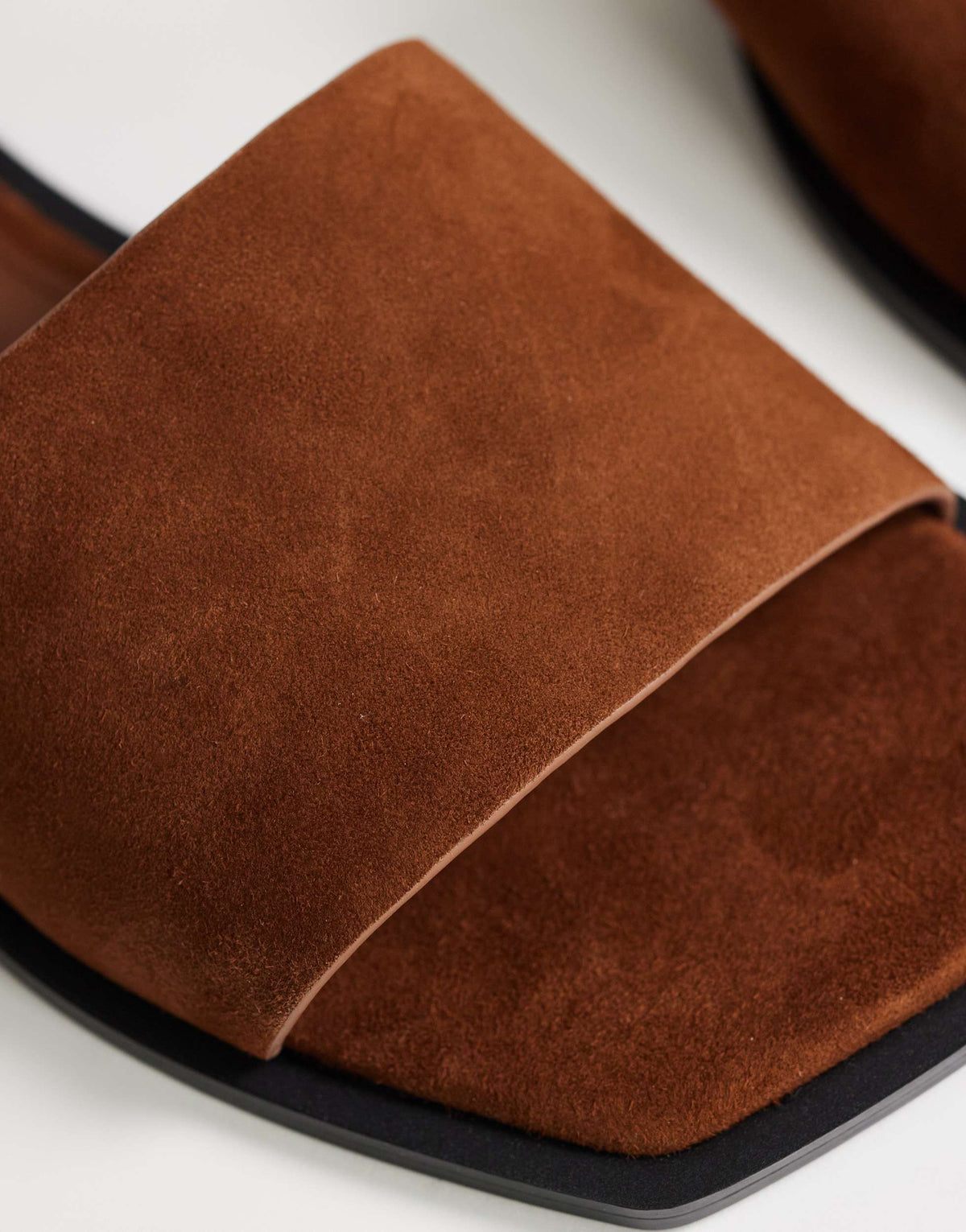 Topshop Sara real suede mule flat sandal in tan