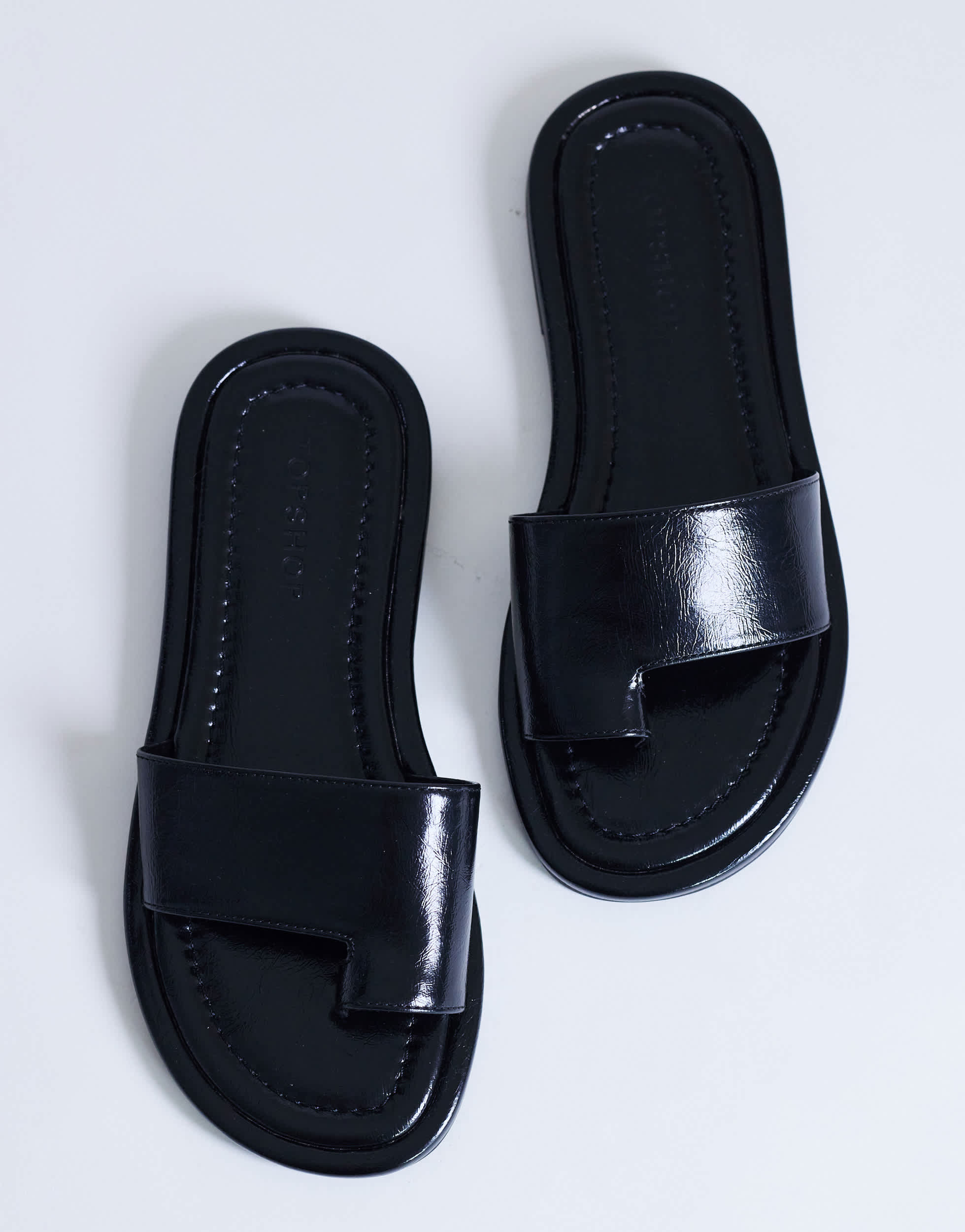 Topshop Sandra flat sandal mule in black