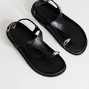 Topshop Elsie hardware footbed sandal in black