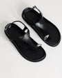 Topshop Elsie hardware footbed sandal in black