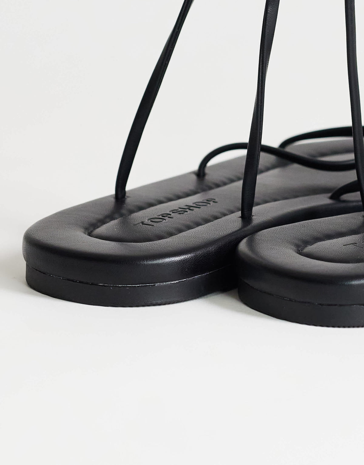 Topshop Emma strappy flat sandal in black