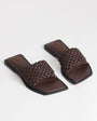 Topshop Eve woven flat sandal in chocolate
