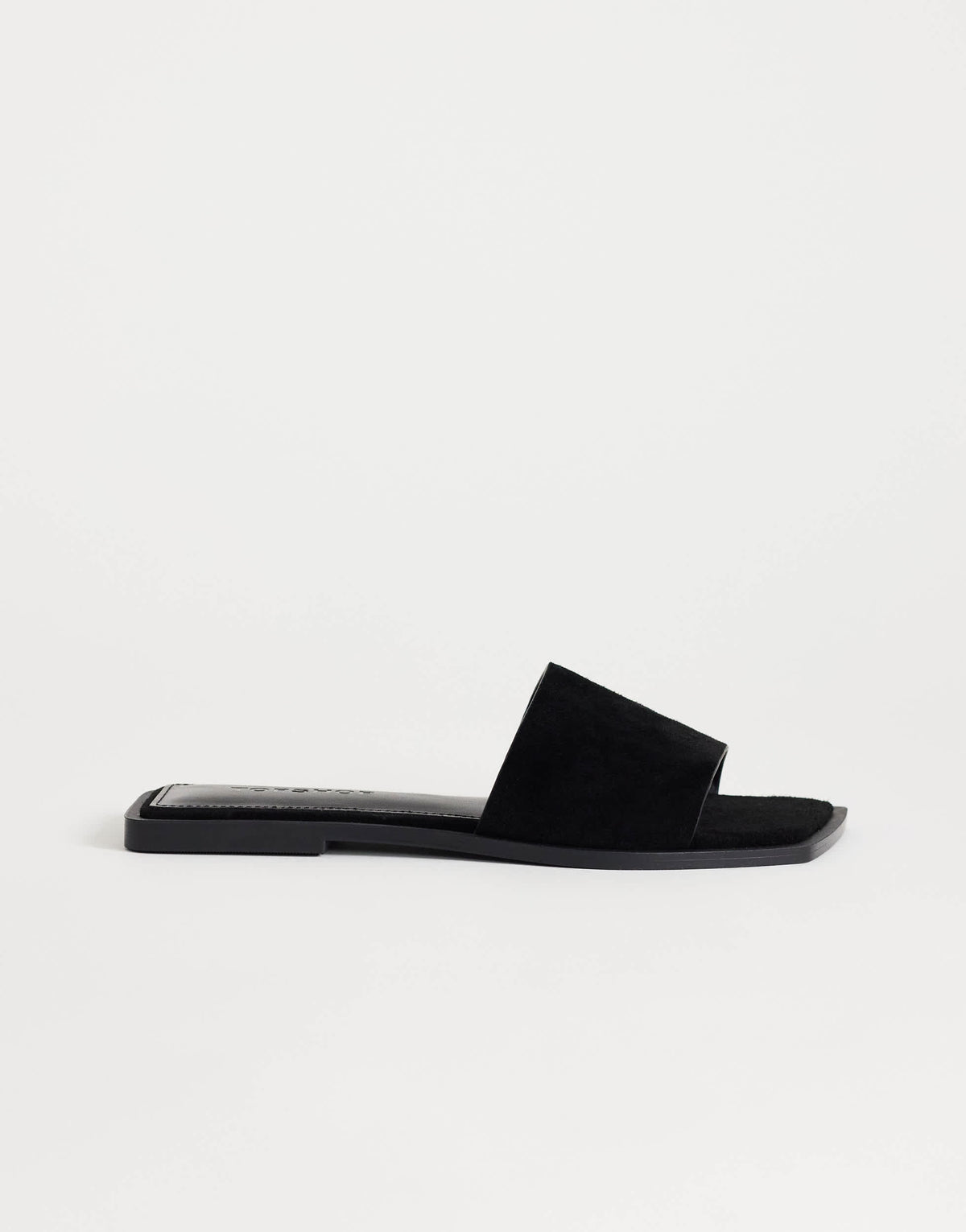 Topshop Sara real suede mule flat sandal in black