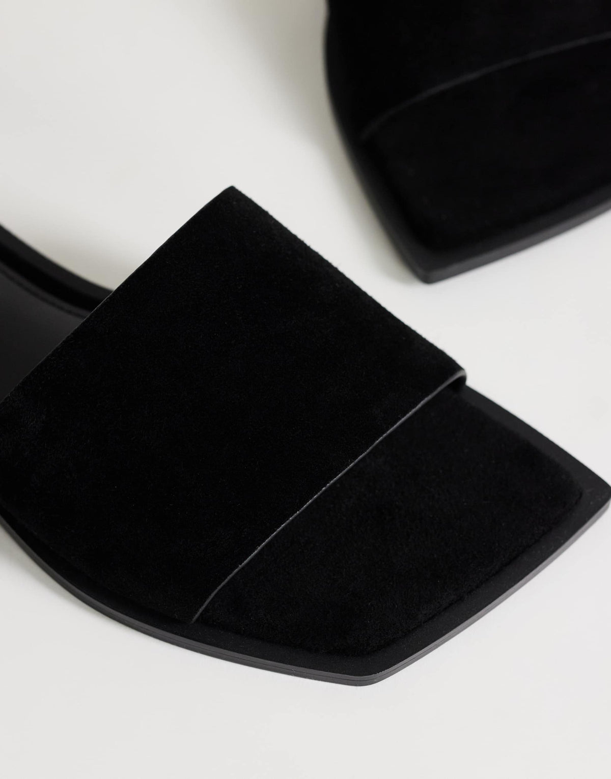 Topshop Sara real suede mule flat sandal in black