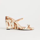 Topshop Abi strappy wedge heel in cow print hair on real leather