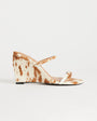 Topshop Abi strappy wedge high heel in cow print hair on real leather