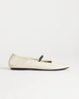 Topshop Bella leather round toe ballet flat in off white