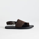 Topshop Ella leather toe loop sandal in chocolate 
