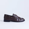 Topshop Brandi leather lace up shoe in chocolate