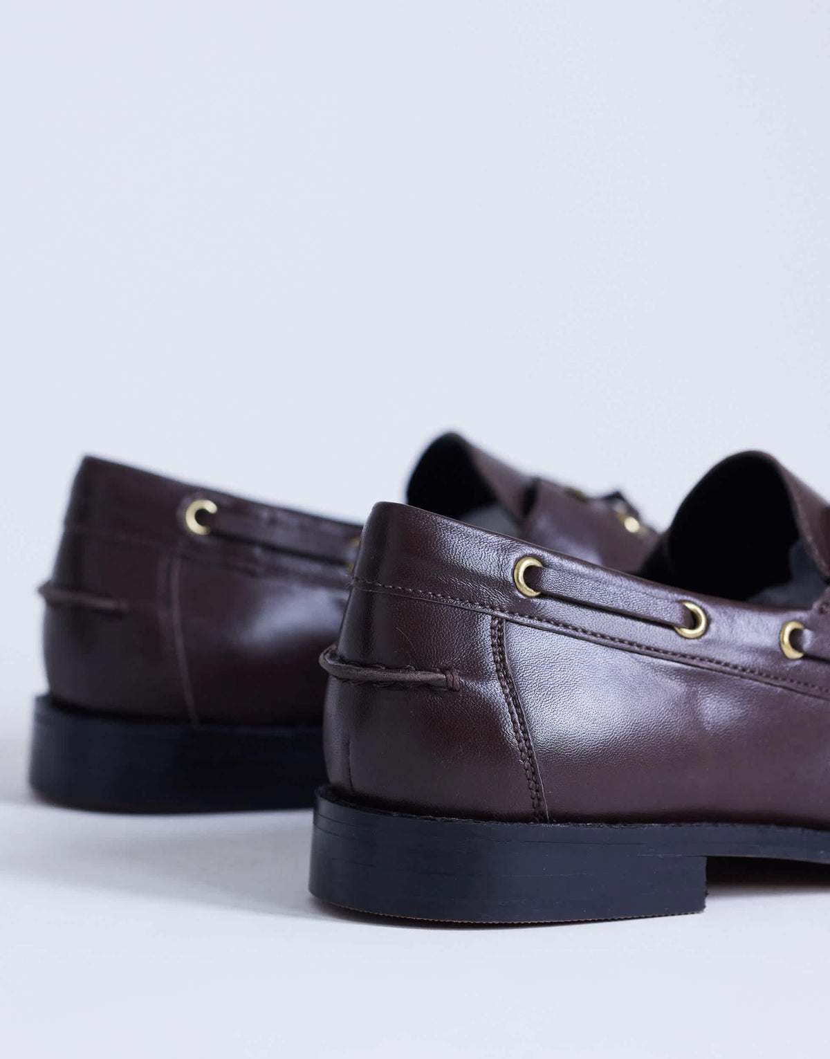 Topshop Brandi leather lace up shoe in chocolate