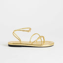 Topshop Emma strappy flat sandal in gold