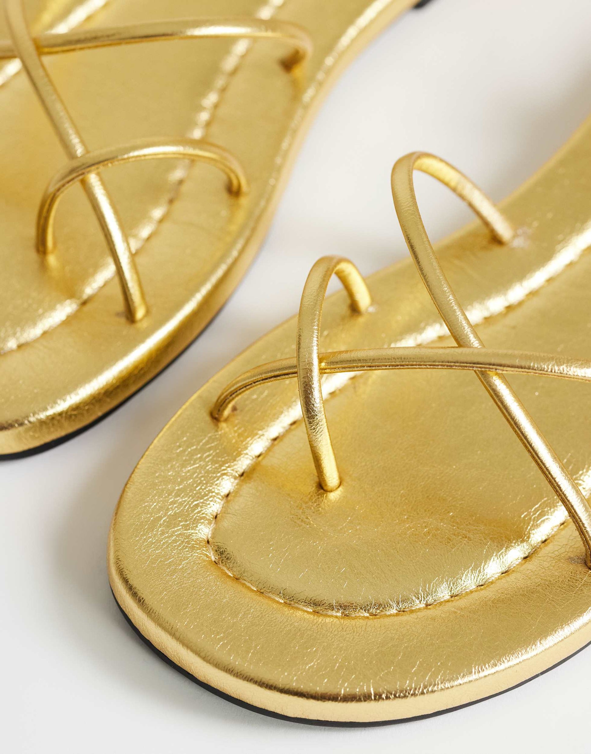 Topshop Emma strappy flat sandal in gold