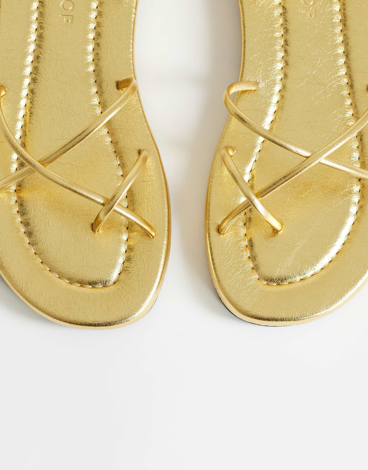 Topshop Emma strappy flat sandal in gold