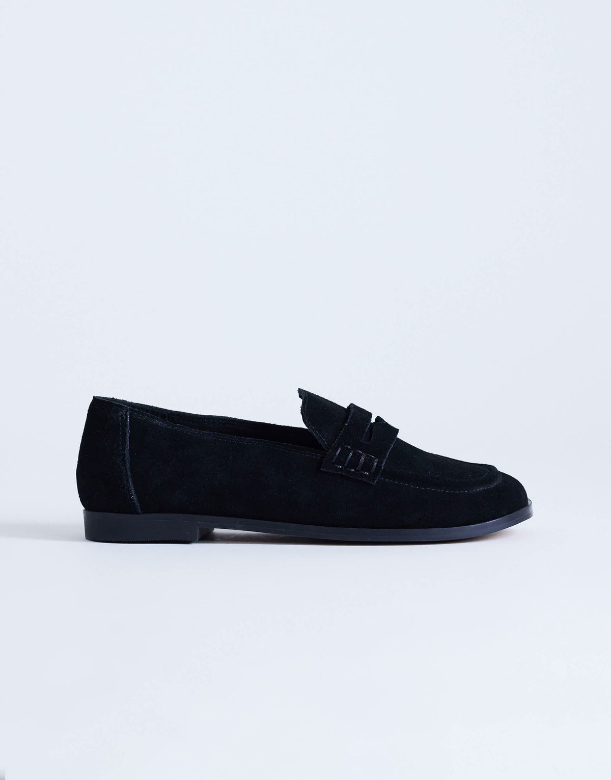 Topshop Charlie real leather flat loafer in black suede