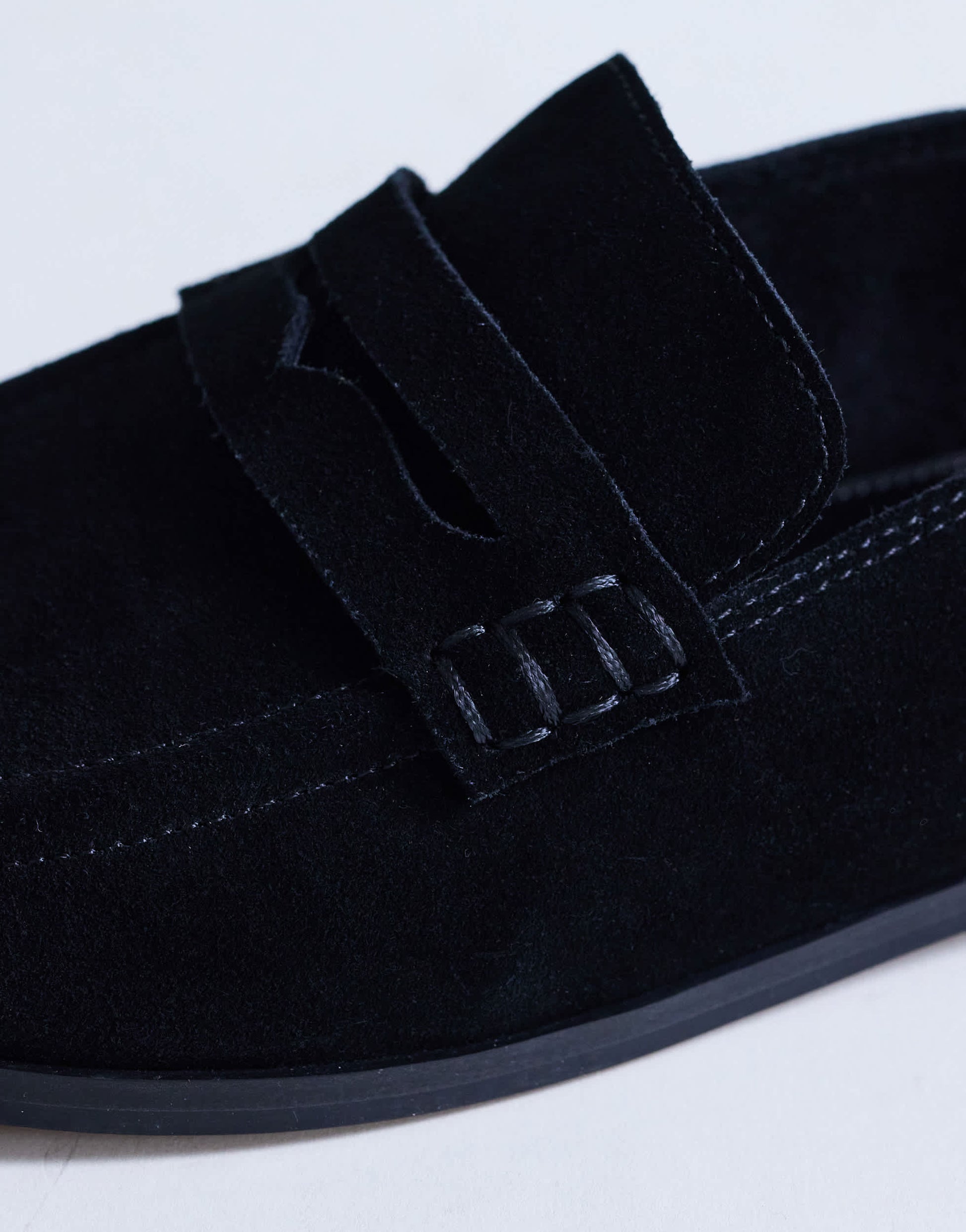 Topshop Charlie real leather flat loafer in black suede