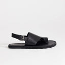 Topshop Ella leather toe loop sandal in black