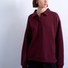 Topshop Polo-Sweatshirt in Burgunderrot