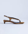 Topshop Sunshine toe thong mid heel sandal in deer print hair on real leather 