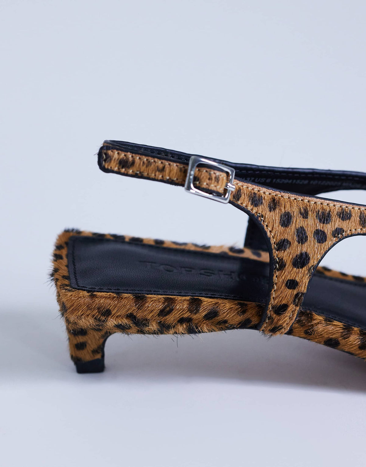 Topshop Sunshine toe thong mid heel sandal in deer print hair on real leather 