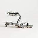 Topshop Sophie strappy mid heel sandal in dalmatian print hair on real leather