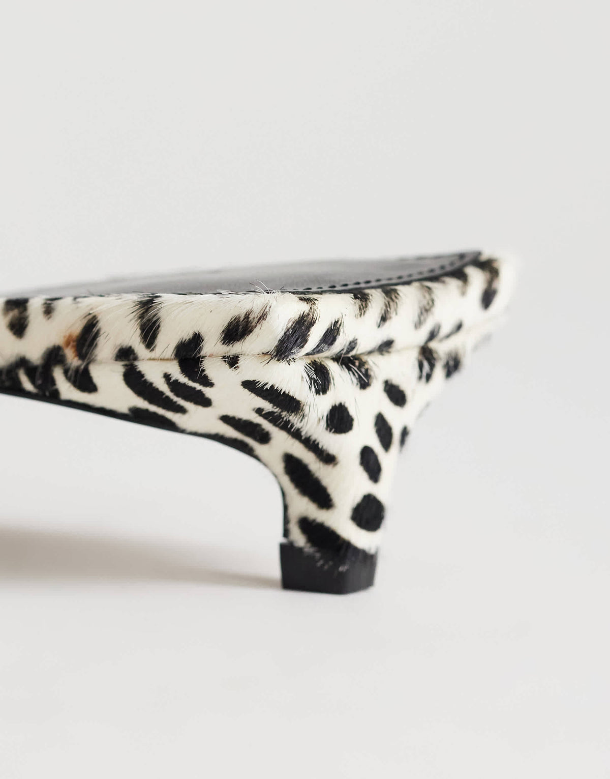 Topshop Sophie strappy mid heel sandal in dalmatian print hair on real leather