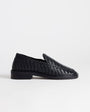 Topshop Bali real leather weave flat shoe loafer in black