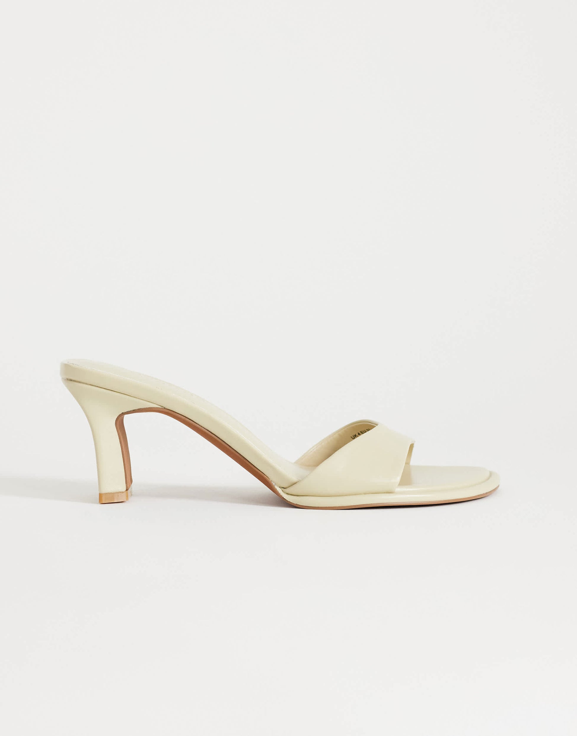 Topshop Ari mule mid heeled sandal in off white