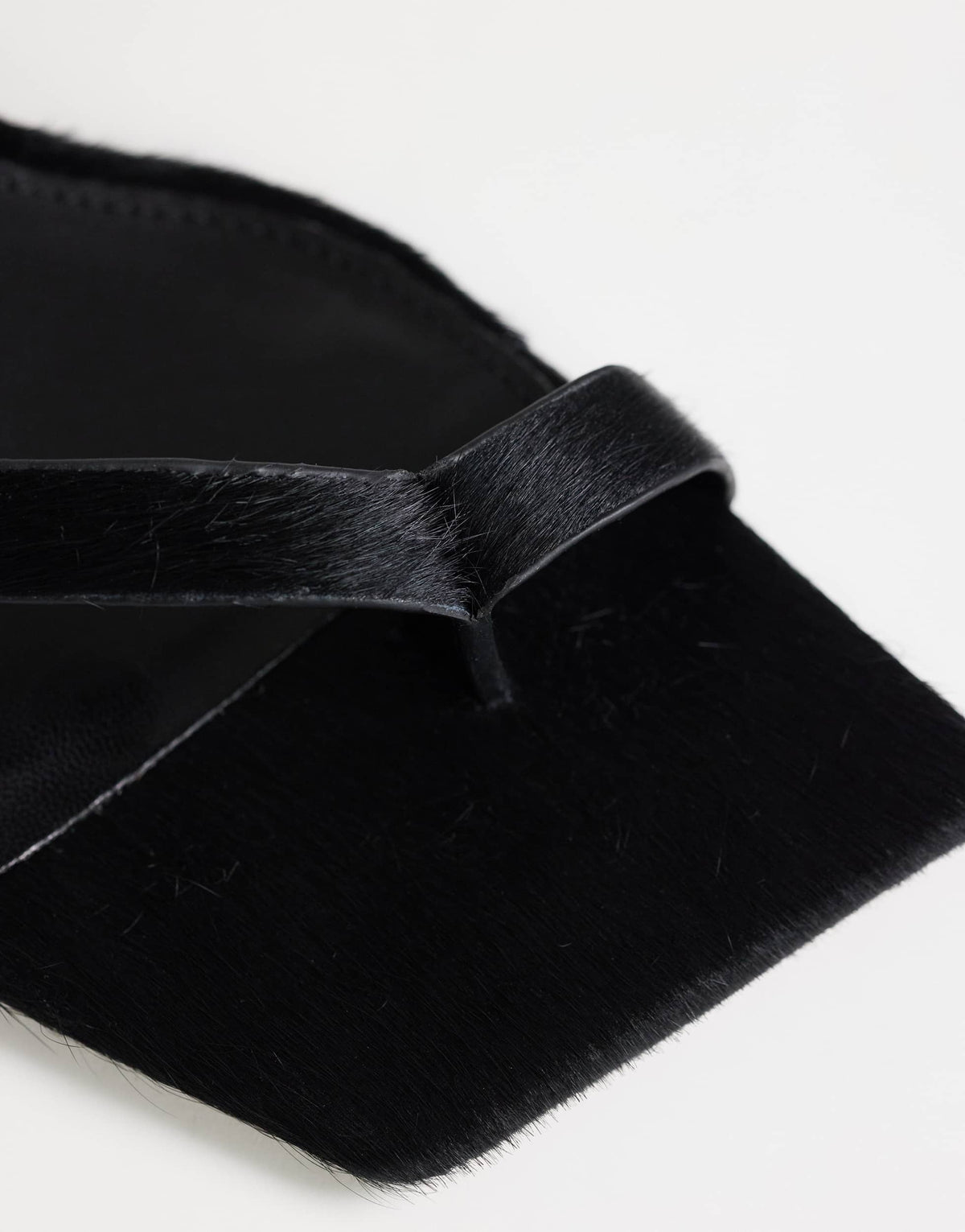 Topshop Sophie strappy mid heel sandal in black print hair on real leather