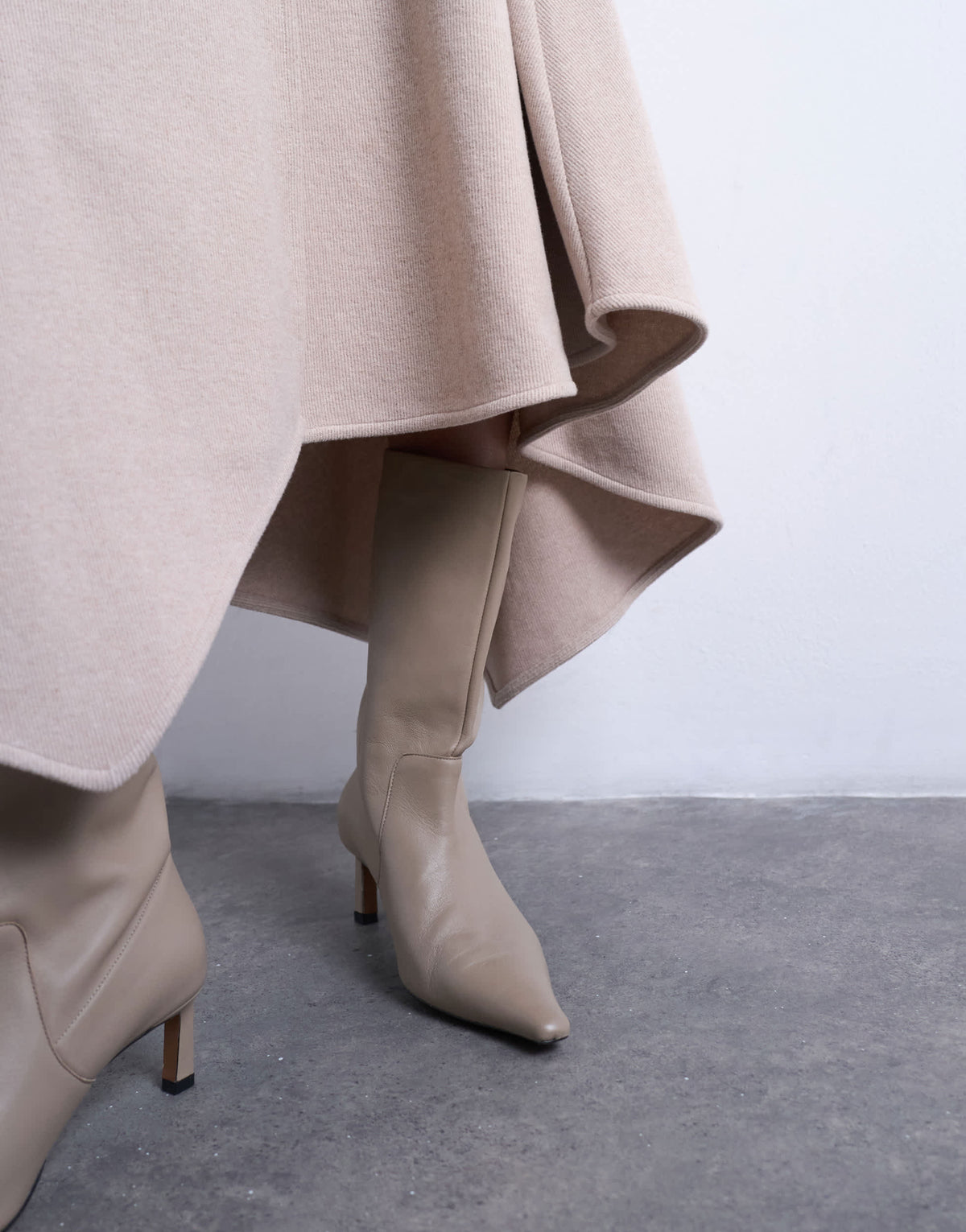 Topshop soft touch hanky hem asymmetric skirt co-ord in taupe