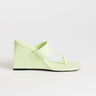 Topshop Archer toe thong wedge heel in lime
