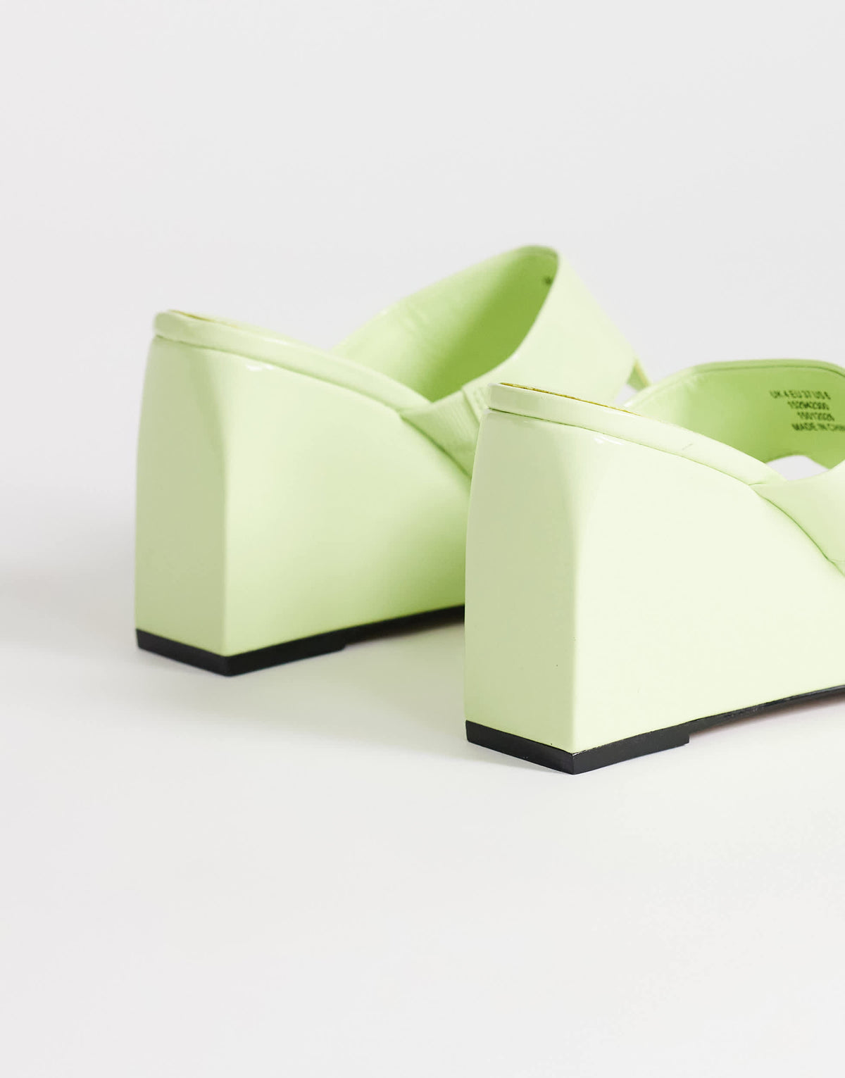 Topshop Archer toe thong wedge heel in lime